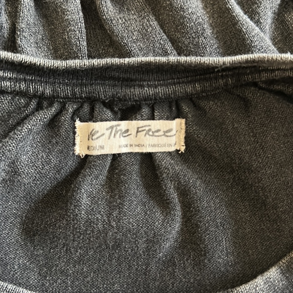 Free People Dark Gray Blouse - Picture 3 of 3